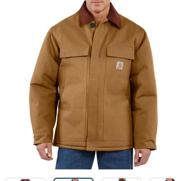 Carhartt Arctic Weight Duck Coat with Quilted Lining Corduroy Collar LG 44 - Picture 1 of 16